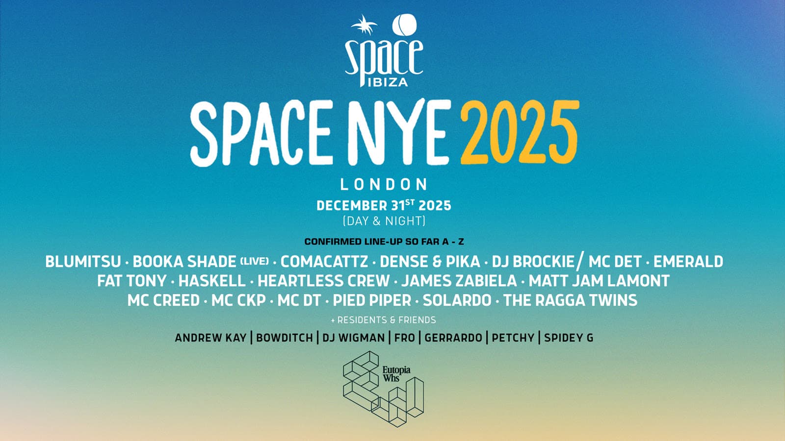 Space Ibiza Returns to London for a One-Off New Year’s Eve 2025 Party at Eutopia Warehouse